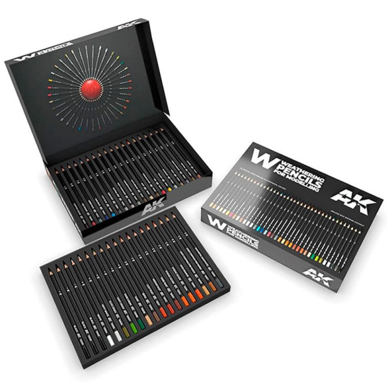 AK - Set de crayons Weathering : Deluxe Edition Box (37 waterpencil colors)