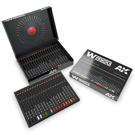 AK - Set de crayons Weathering : Deluxe Edition Box (37 waterpencil colors)