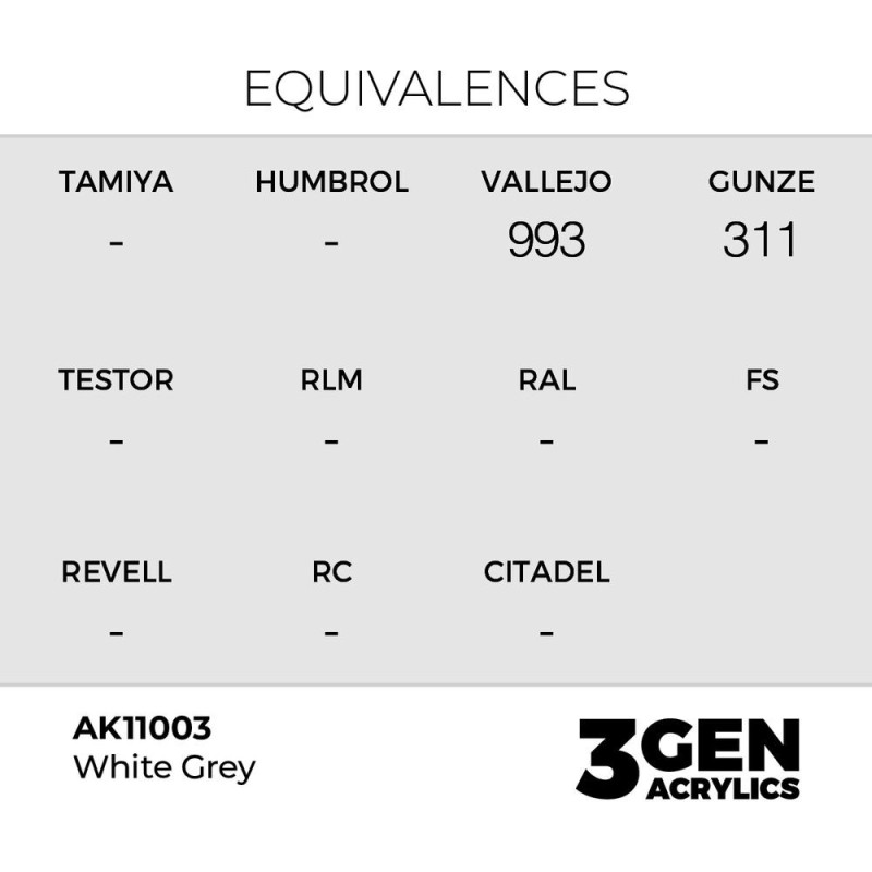  AK - Peinture 3gen : White Grey - 17 ml
