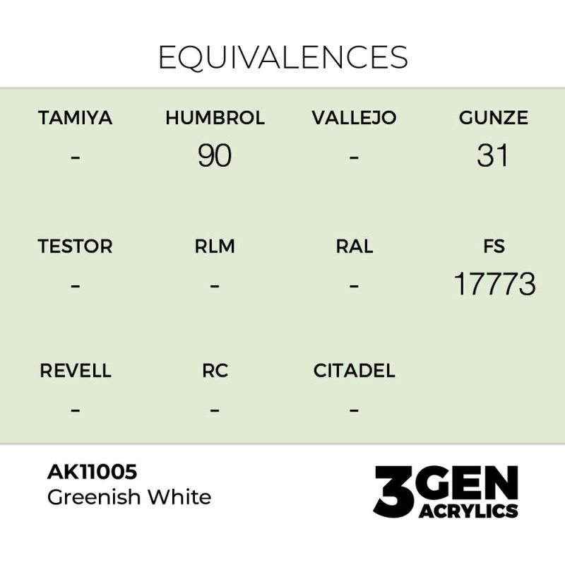  AK - Peinture 3gen : Greenish White - 17 ml