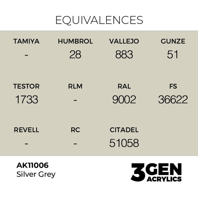  AK - Peinture 3gen : Silver Grey - 17 ml