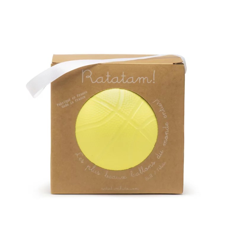 Ballon de basket 18 cm Jaune - Ratatam