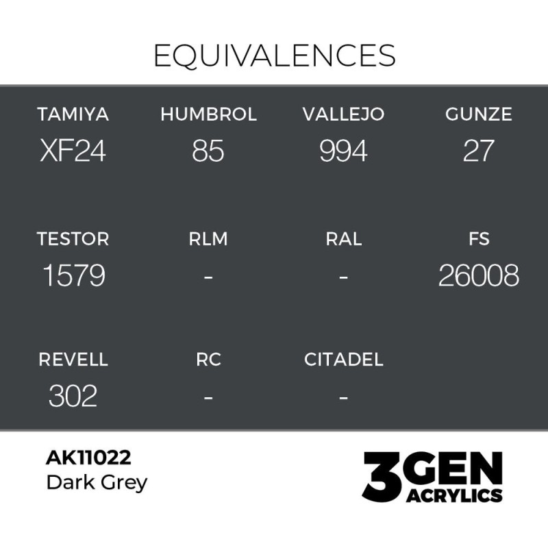  AK - Peinture 3gen : Dark Grey - 17 ml
