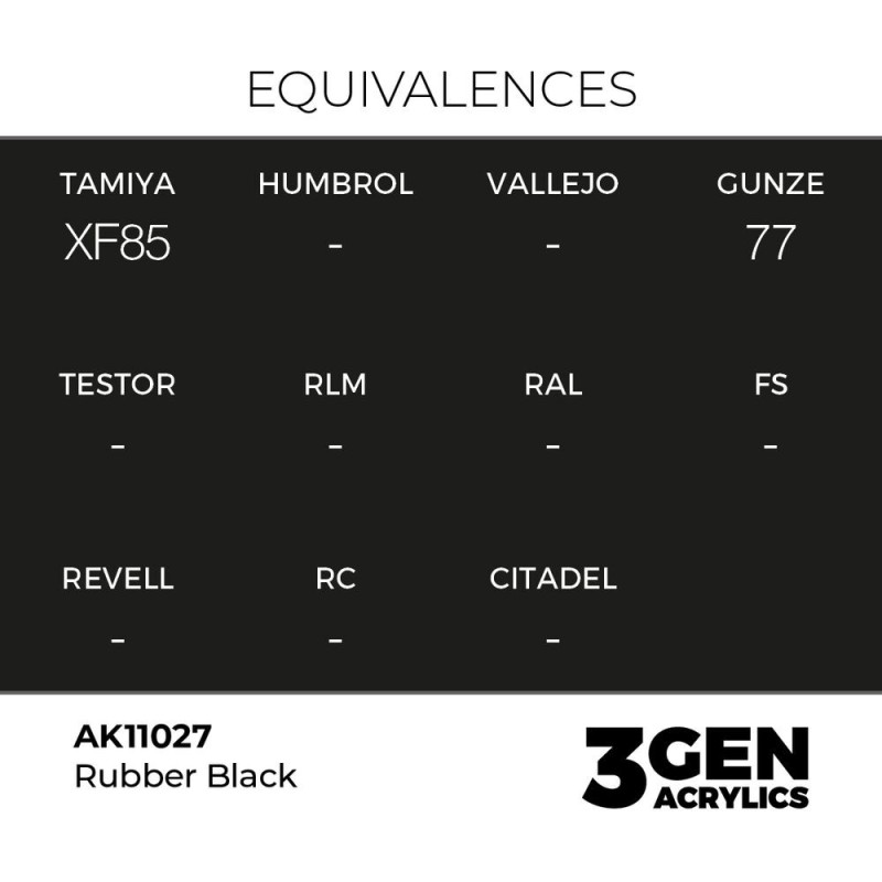  AK - Peinture 3gen : Rubber Black - 17 ml
