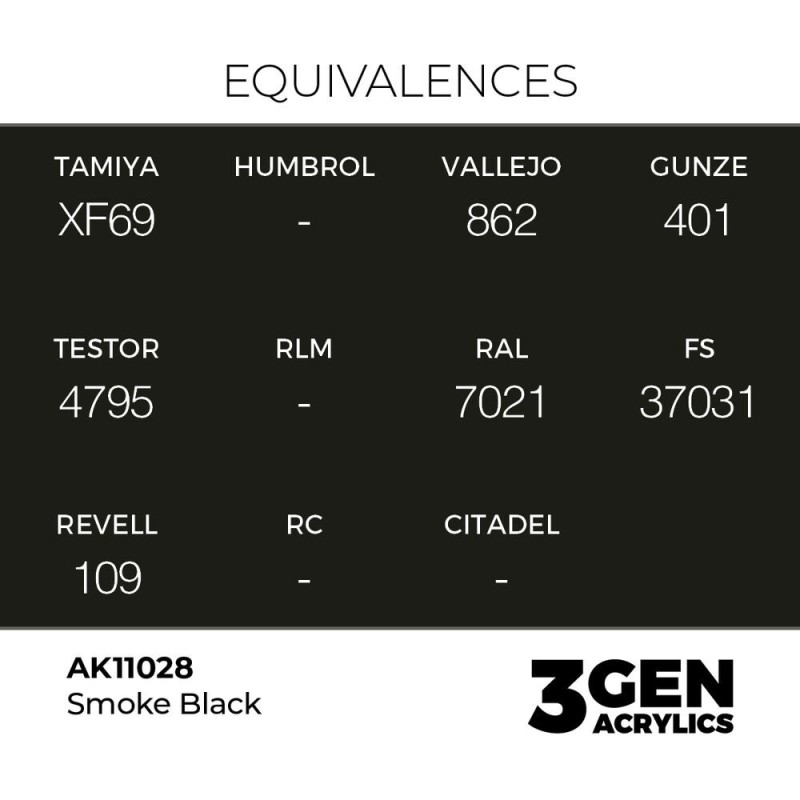  AK - Peinture 3gen : Smoke Black - 17 ml