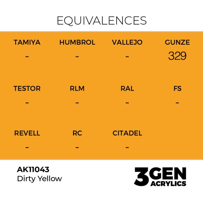 AK - Peinture 3gen : Dirty Yellow - 17 ml
