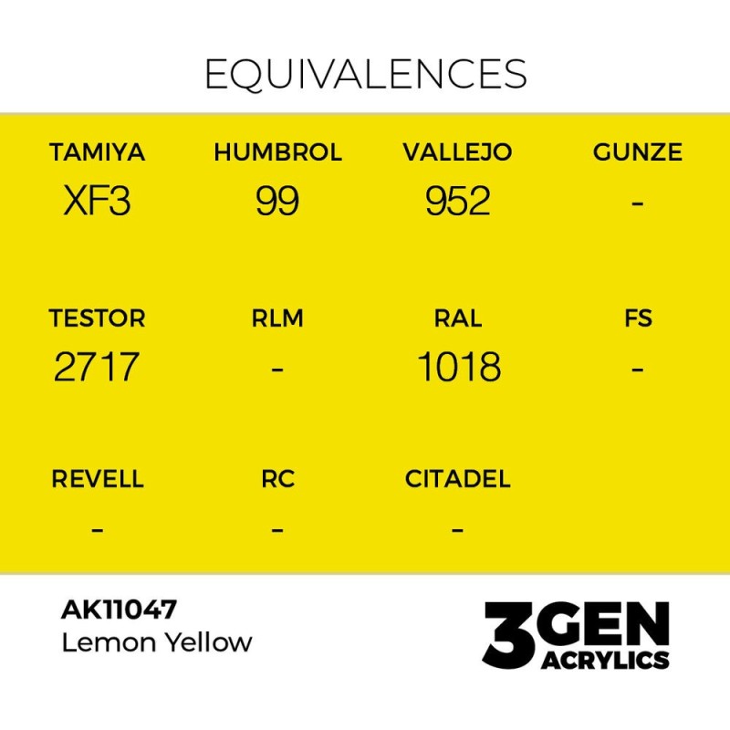  AK - Peinture 3gen : Lemon Yellow - 17 ml