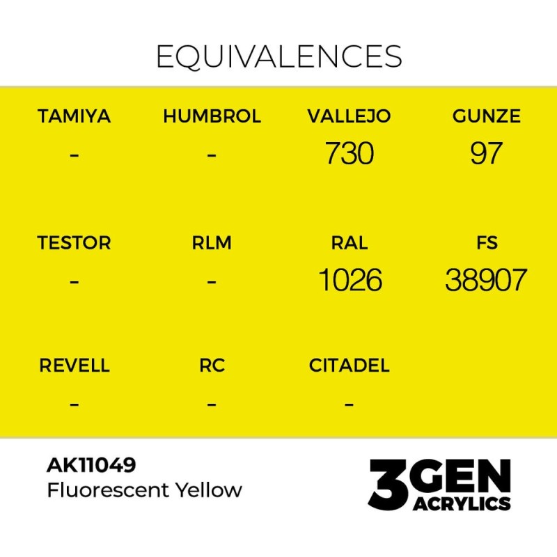  AK - Peinture 3gen : Fluorescent Yellow - 17 ml