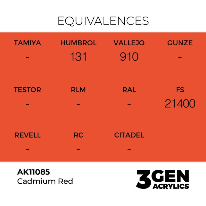  AK - Peinture 3gen : Cadmium Red - 17 ml