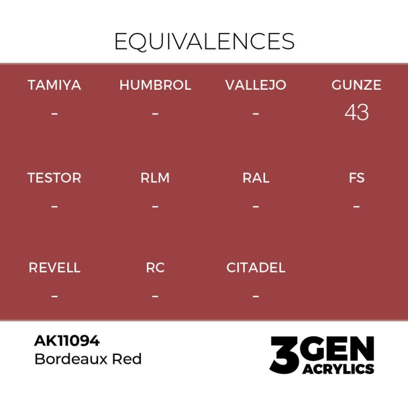  AK - Peinture 3gen : Bordeaux Red - 17 ml