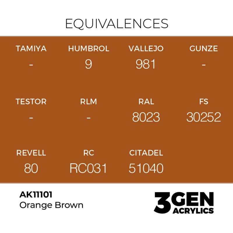  AK - Peinture 3gen : Orange Brown - 17 ml