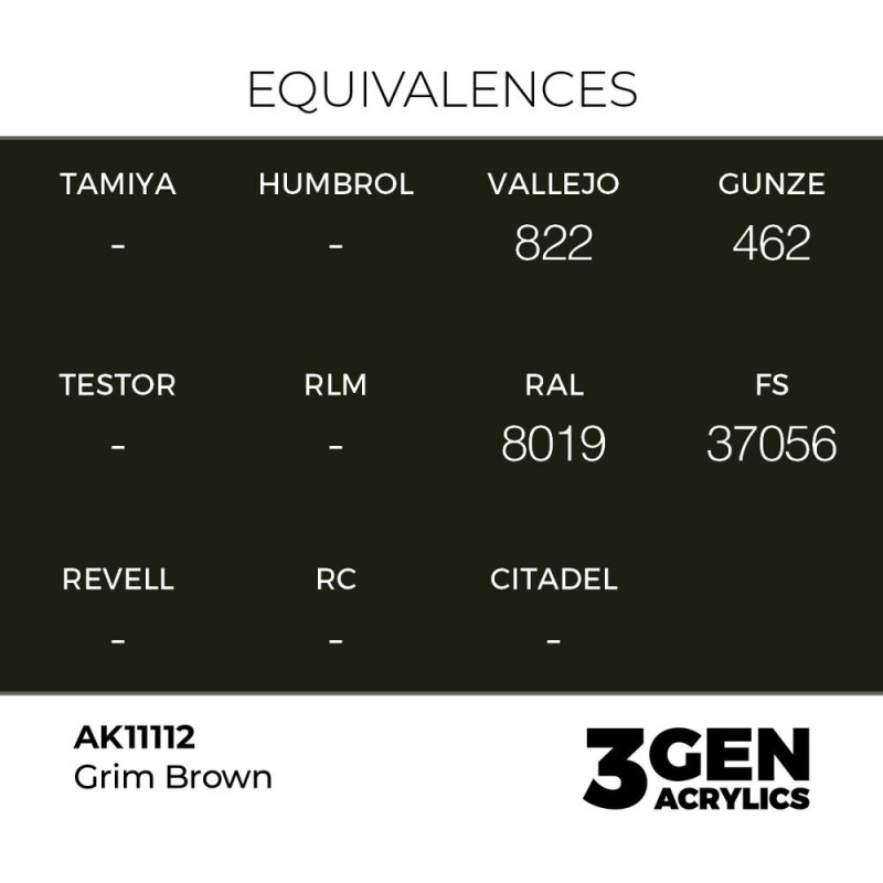  AK - Peinture 3gen : Grim Brown - 17 ml