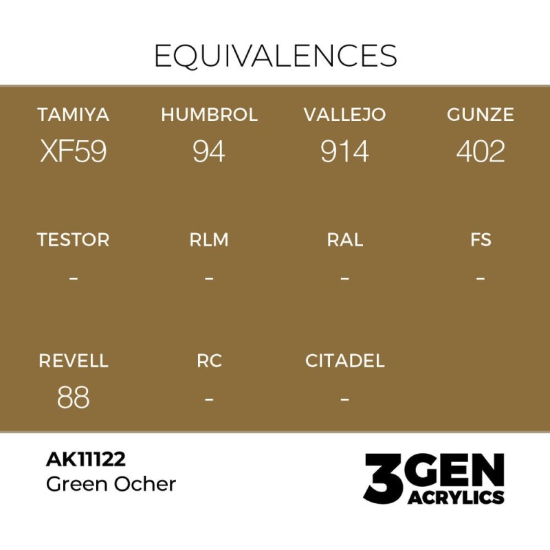  AK - Peinture 3gen : Green Ocher - 17 ml