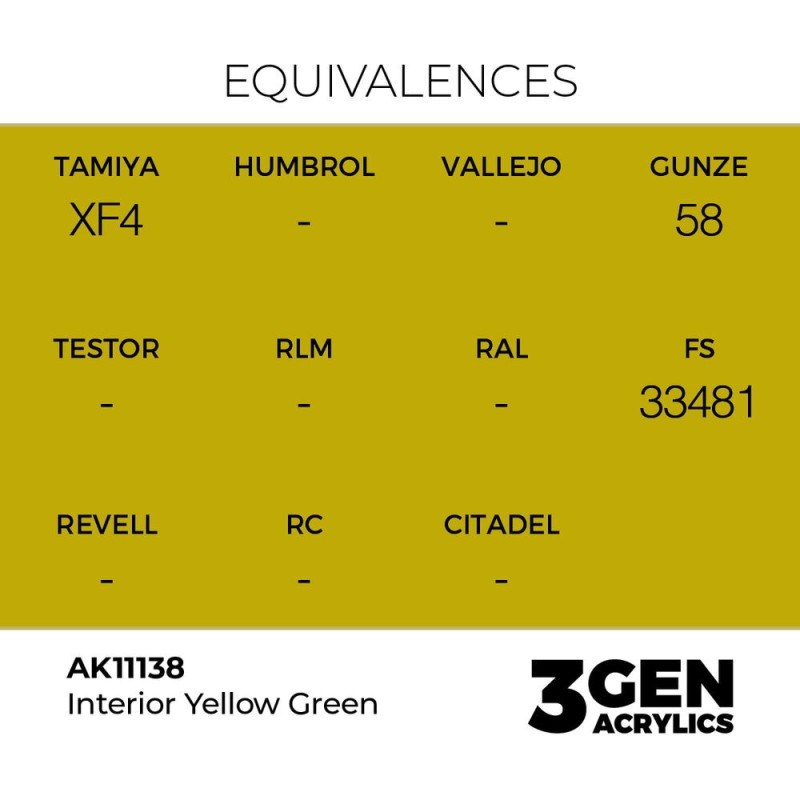  AK - Peinture 3gen : Interior Yellow Green - 17 ml