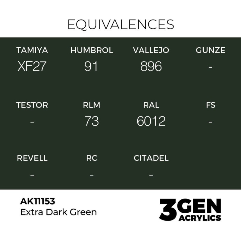  AK - Peinture 3gen : Extra Dark Green - 17 ml