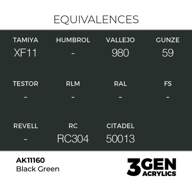  AK - Peinture 3gen : Black Green - 17 ml