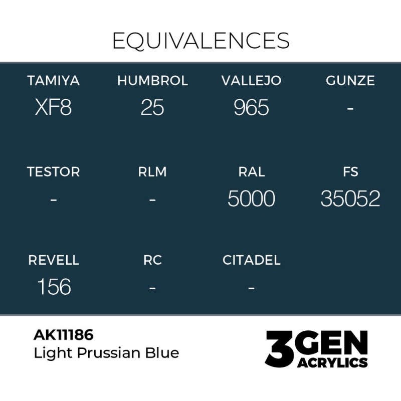  AK - Peinture 3gen : Light Prussian Blue - 17 ml