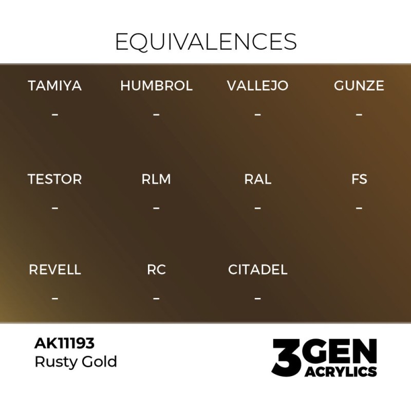  AK - Peinture 3gen : Rusty Gold - 17 ml