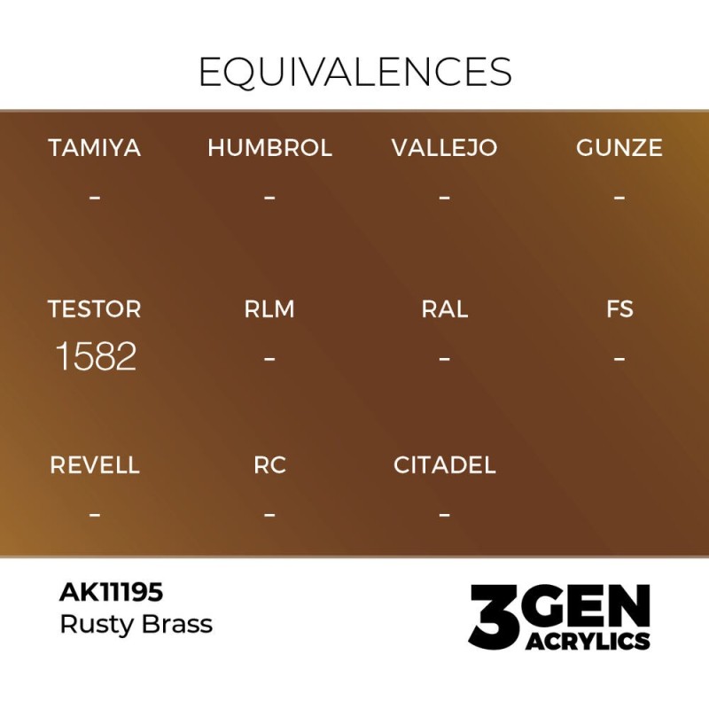  AK - Peinture 3gen : Rusty Brass - 17 ml