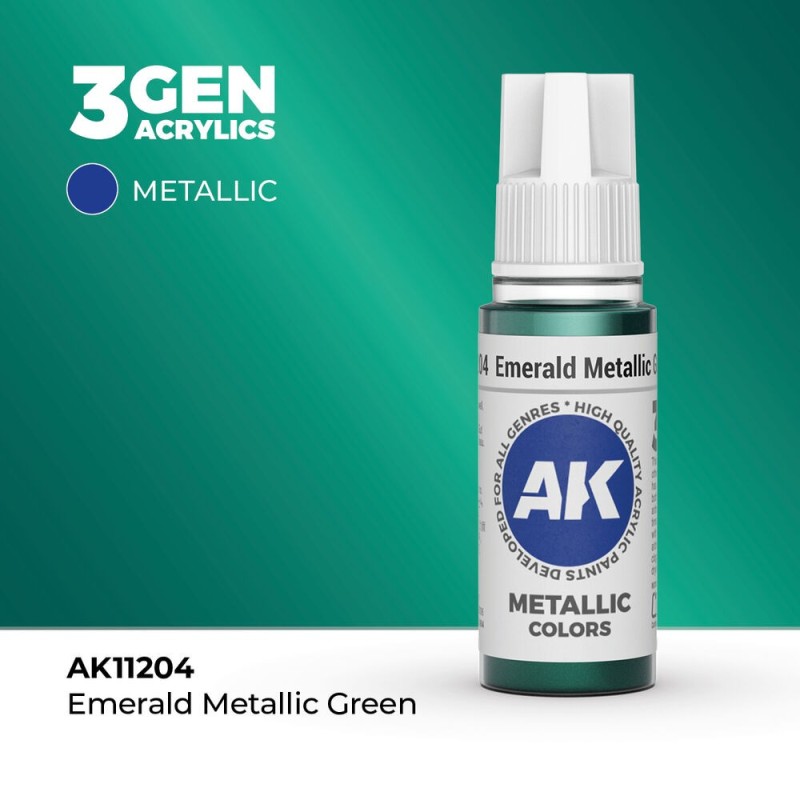 AK - Peinture 3gen : Emerald Metallic Green - 17 ml