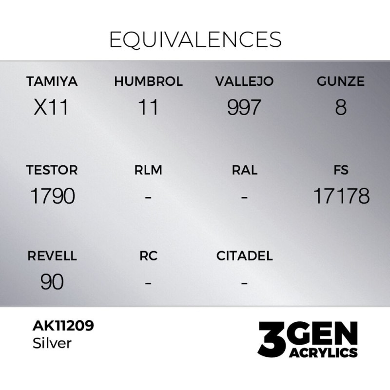  AK - Peinture 3gen : Silver - 17 ml