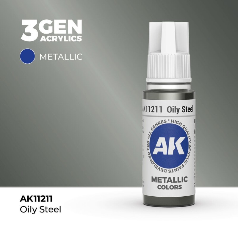 AK - Peinture 3gen : Oily Steel - 17 ml