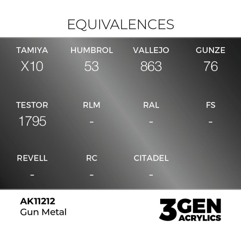  AK - Peinture 3gen : Gun Metal - 17 ml