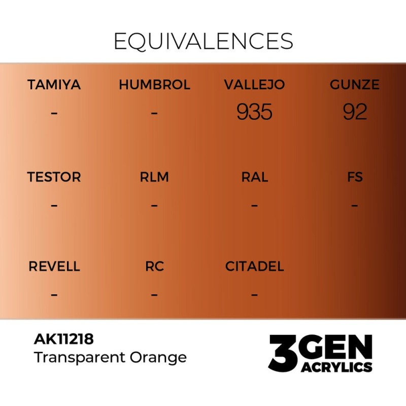  AK - Peinture 3gen : Clear Orange - 17 ml