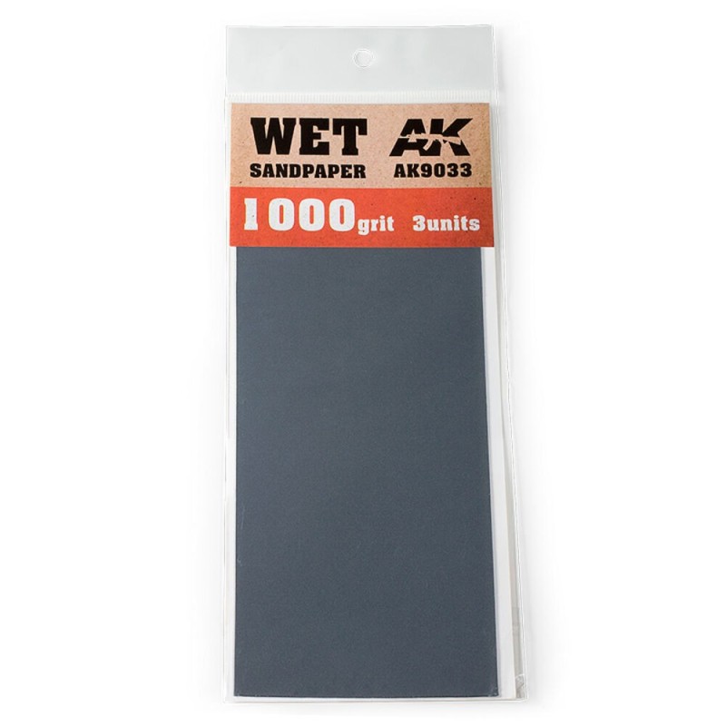 AK - Outil : Wet Sandpaper 1000 Grit. 3 units