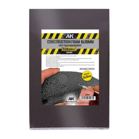 AK - Matériau de modélisme : Construction Foam 6&10 mm - Blue Foam 195 X 295 mm (2 Sheets)