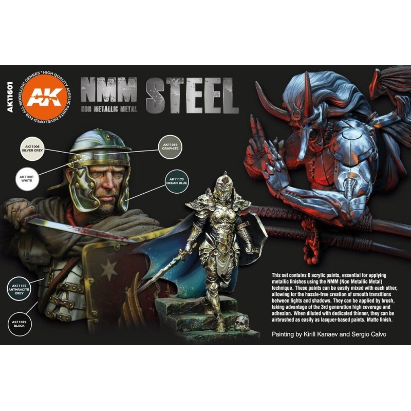  AK - Set de peintures 3gen : Non Metallic Metal: Steel