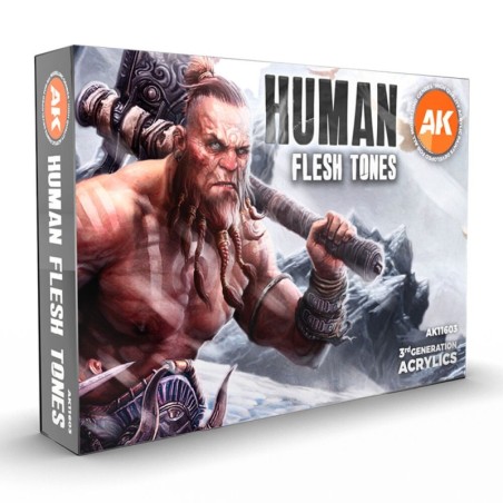 AK - Set de peintures 3gen : Human Flesh Tones