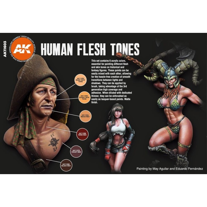  AK - Set de peintures 3gen : Human Flesh Tones