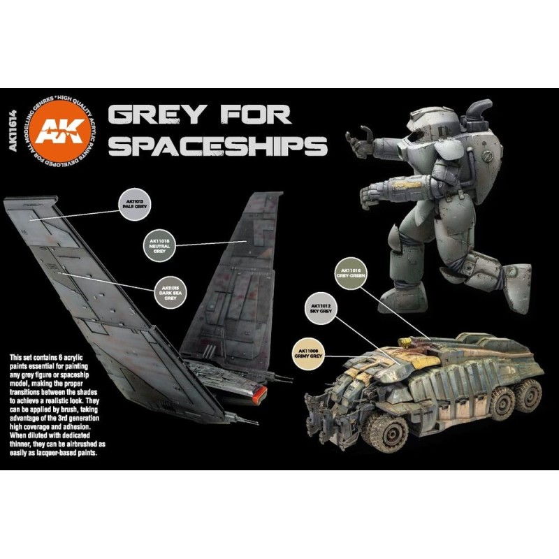  AK - Set de peintures 3gen : Grey For Spaceships