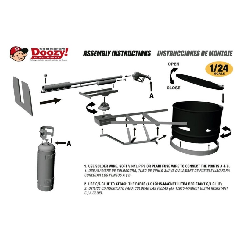  AK - Universal Steel Drum Hatch With Flamethrower Mount / Lanzallamas Post Apocalíptico Con Montura De Tambor