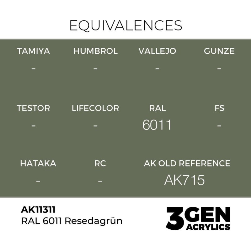  AK - Peinture 3gen : RAL 6011 Resedagrün