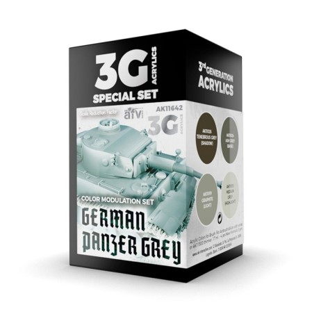 AK - Set de peintures 3gen : Modulation German Panzer Grey