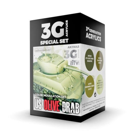 AK - Set de peintures 3gen : Modulation US Olive Drab