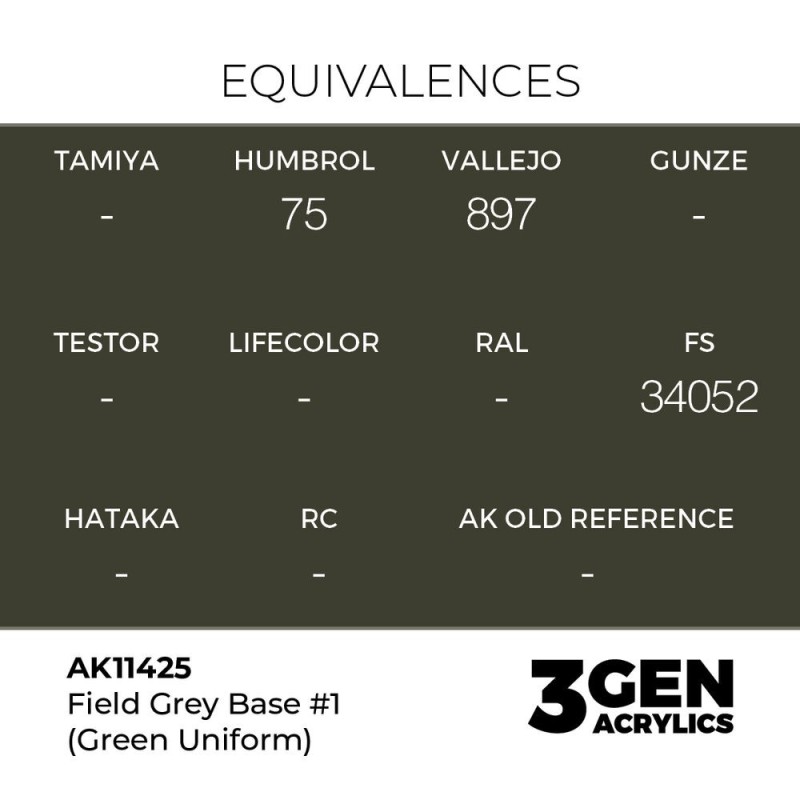  AK - Peinture 3gen : Field Grey Base 1 (Green uniform)