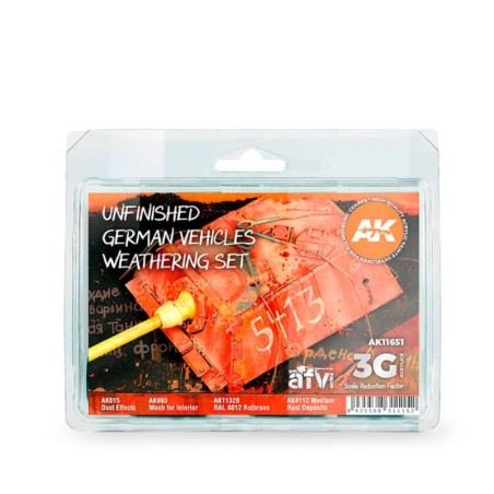 AK - Set de peintures 3gen : Unfinished German Vehicles Weathering