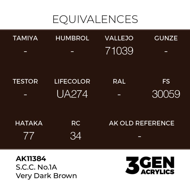  AK - Peinture 3gen : S.c.c. No.1A Very Dark Brown