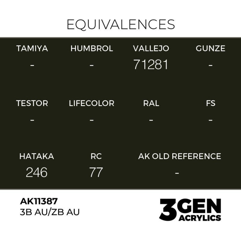  AK - Peinture 3gen : 3B Au/Zb Au