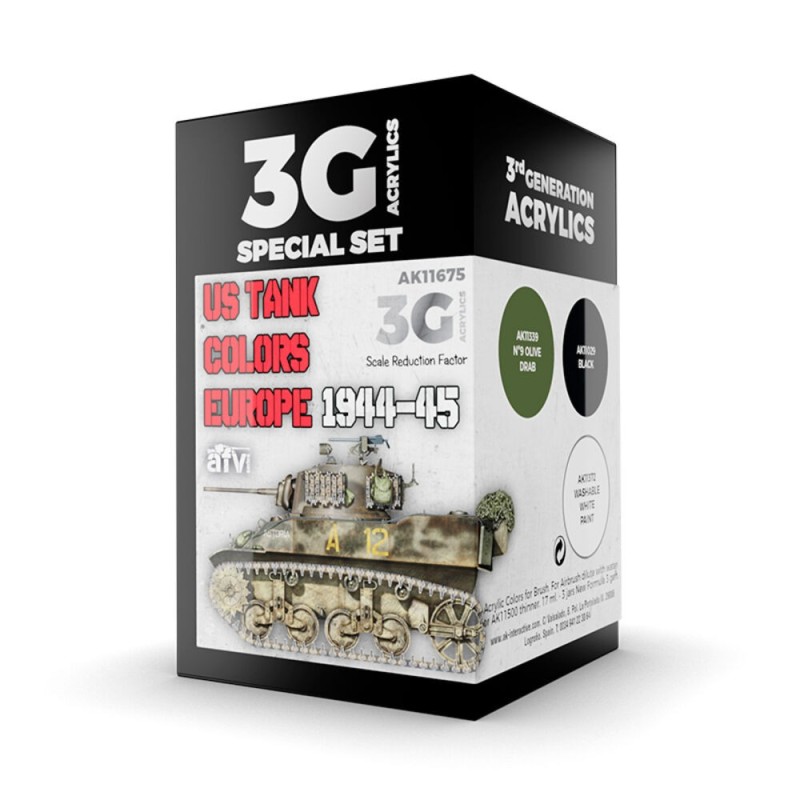 AK - Set de peintures 3gen : US Tank Colors Europe 1944 - 45