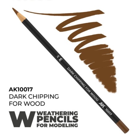 AK - Crayon aquarellable Weathering : Dark Chipping for wood
