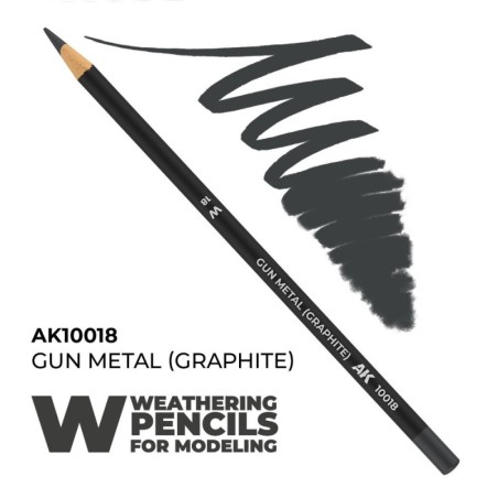 AK - Crayon aquarellable Weathering : Gun Metal (Graphite)