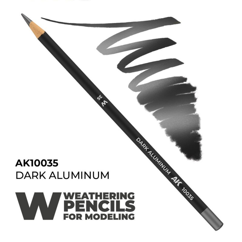 AK - Crayon aquarellable Weathering : Dark Aluminum Nickel