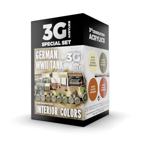 AK - Set de peintures 3gen : WWII German Tank Interior Colors