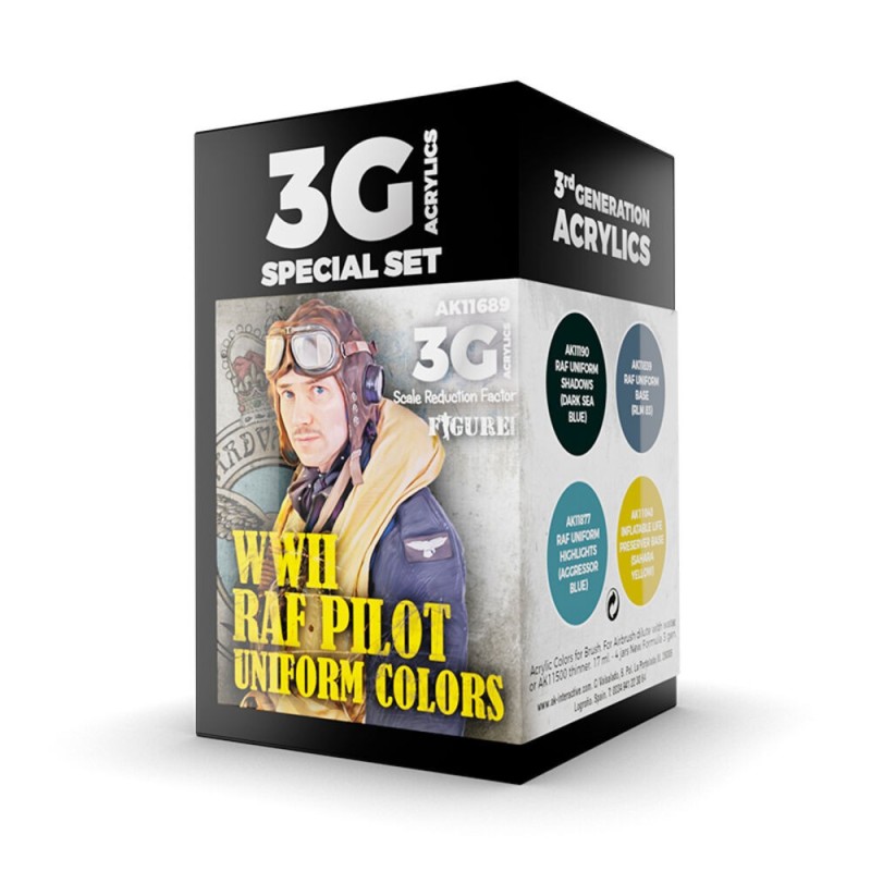 AK - Set de peintures 3gen : WWII RAF Uniform Colors