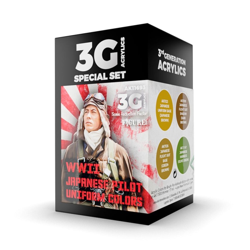 AK - Set de peintures 3gen : WWII Japan Uniform Colors Air