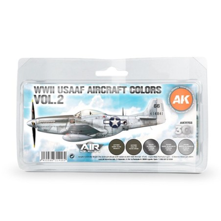 AK - Set de peintures 3gen : WWII USAAF Aircraft Colors Vol. 2